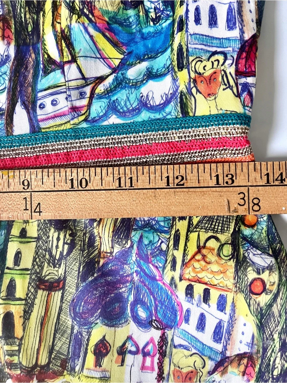 Weston by Anthropologie Peplum Tank Artistic Mediterranean Print XS - Picture 7 of 10